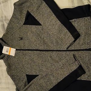 Spyder Fleece Lined NWT $129 Charcoal Heather Zip Up JacketMen's Sz S, small.